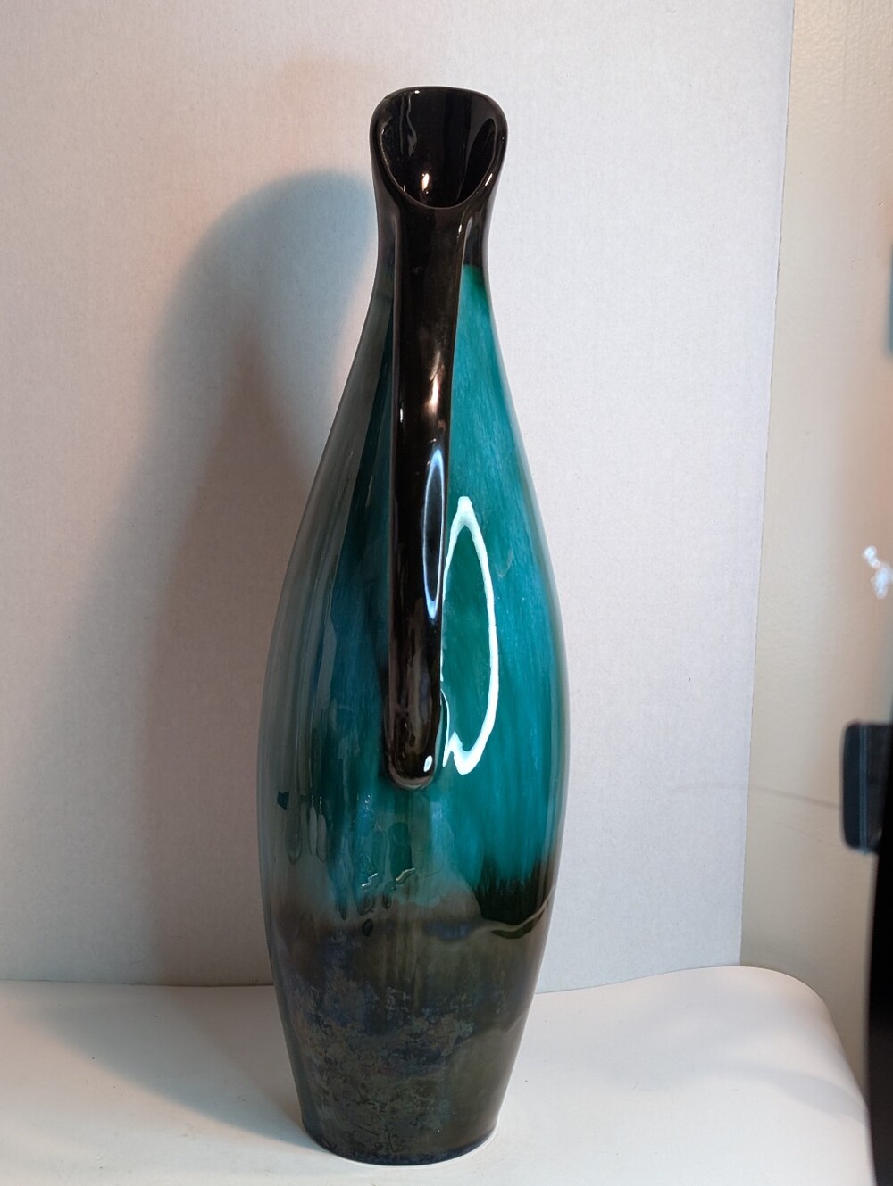 Vintage Blue Mountain Pottery Green Blue Black Mountain Pottery Pitcher Vase - Picture 7 of 8